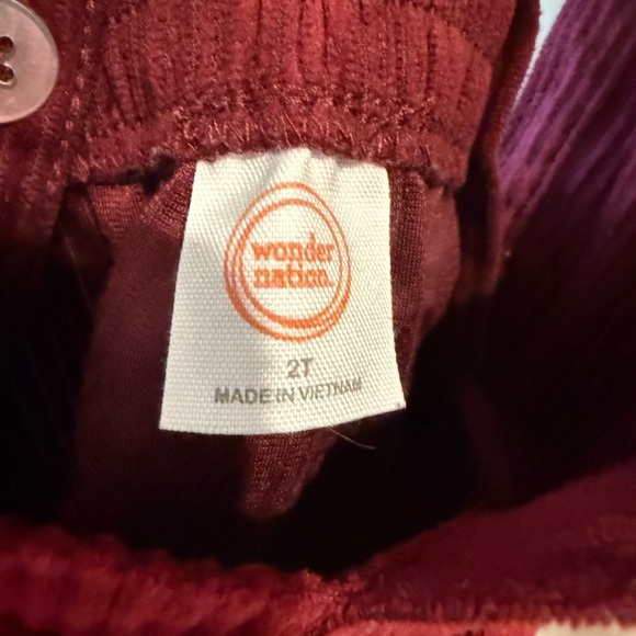 NWOT Wonder Nation Maroon Corduroy Overalls - Picture 6 of 7